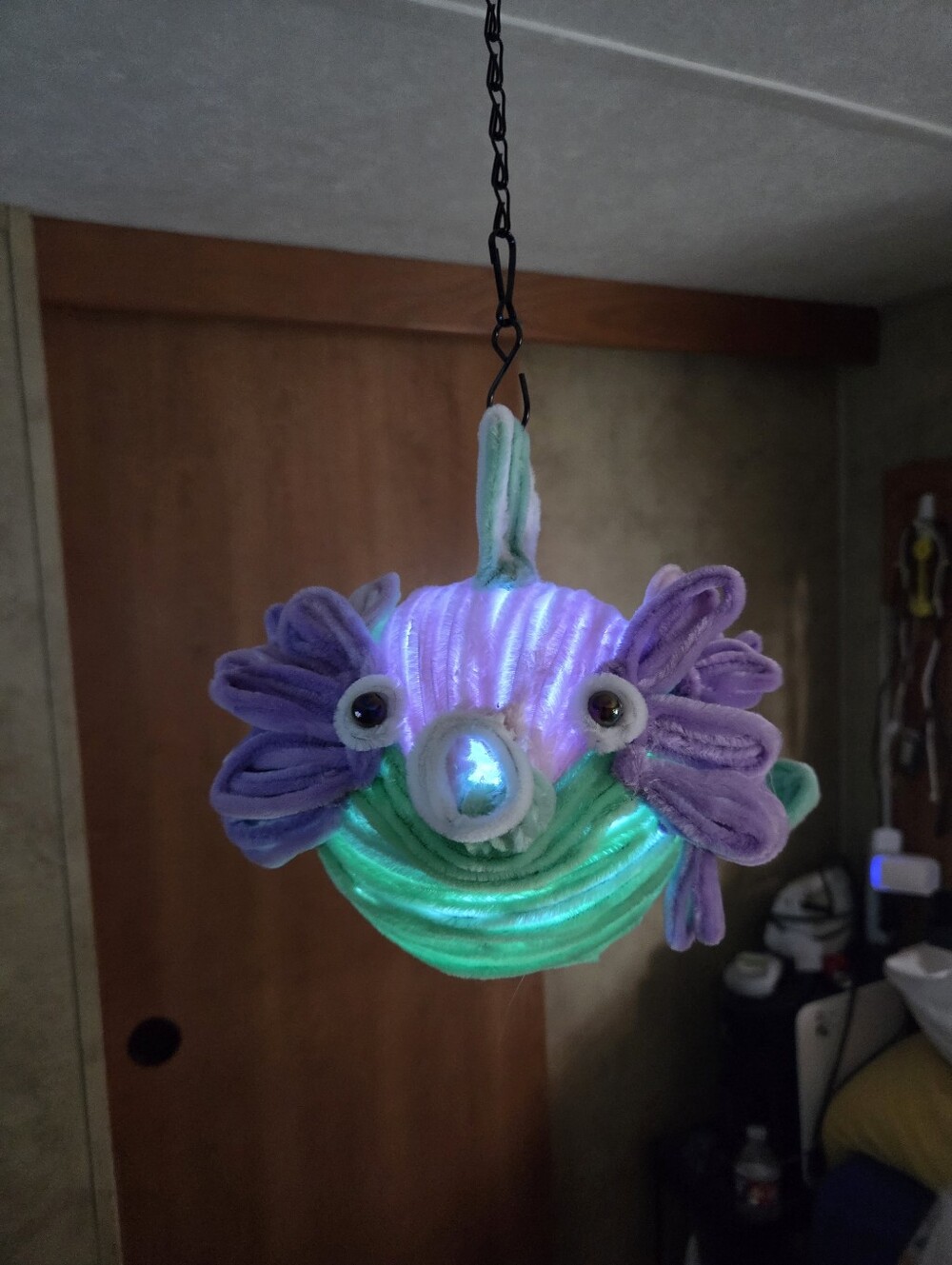Hand Made Plush Hanging Koi Fish Latern 8in Round - Picture 3 of 3